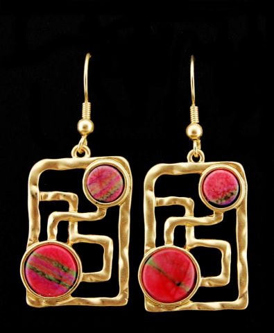 PENDIENTES RESI RECT. 2 CIRC. ROJO