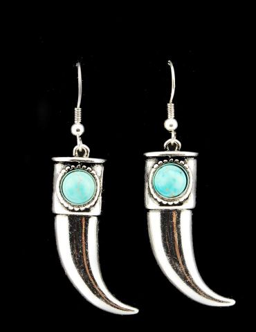 PENDIENTES TURQ. CUERNO