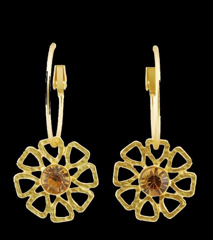 PENDIENTES ARO PETALOS TRIANG.