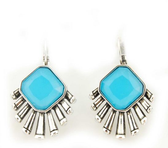 PENDIENTES ROMBO RESINA ALAS AQUA