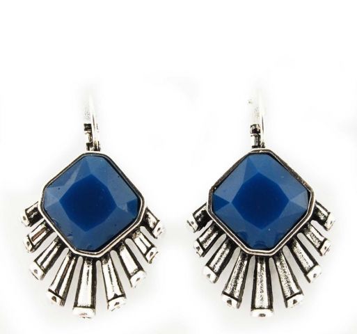 PENDIENTES ROMBO RESINA ALAS MARINO