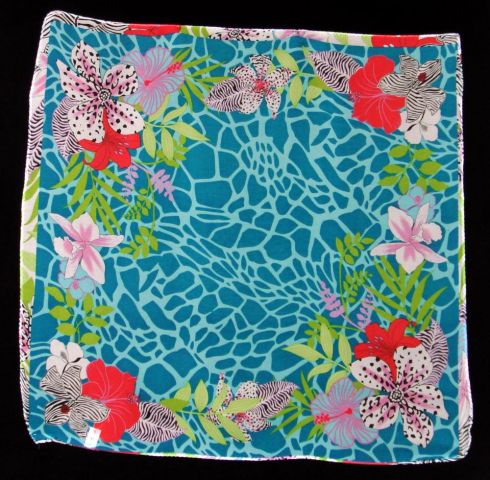 PAÑUELO AMERICANO FLOR CEBRA TURQUESA