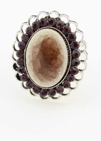 ANILLO CERAMIC OVAL MARRON