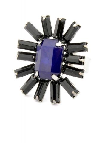 ANILLO RADIANTE OVAL AZUL