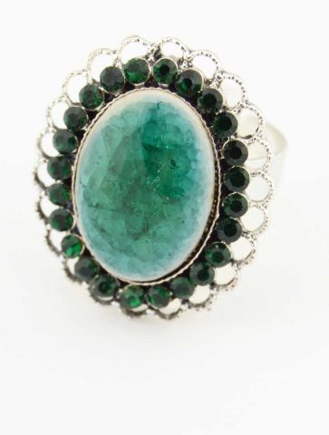 ANILLO CERAMIC OVAL VERDE