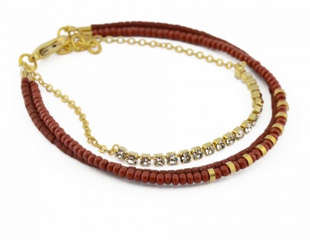 PULSERA 3 VUELTAS THINK ROJO