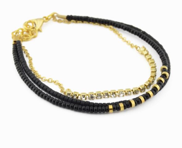 PULSERA 3 VUELTAS THINK NEGRO