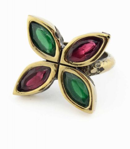 ANILLO PIEDRAS 4 PETALOS