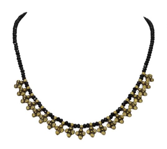 COLLAR BOLAS COLG. FLOR NEGRO