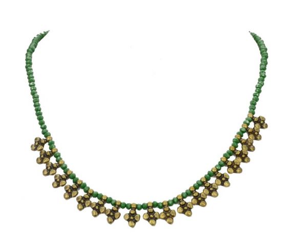 COLLAR BOLAS COLG. FLOR VERDE