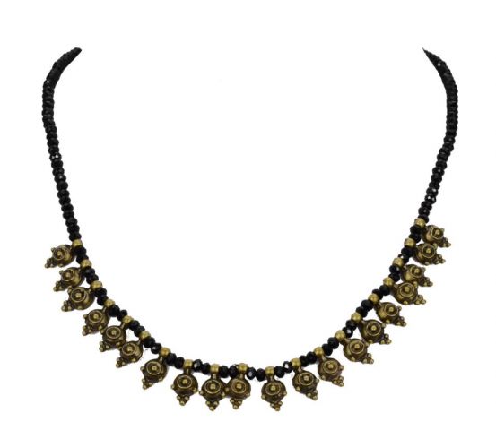 COLLAR BOLAS COLG. CIR. NEGRO