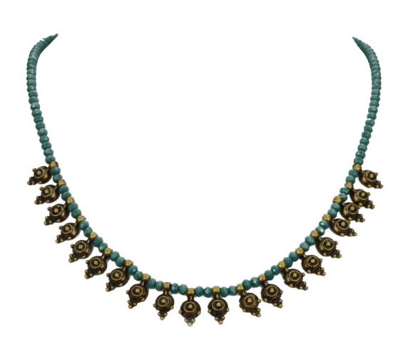 COLLAR BOLAS COLG. CIR. AZUL