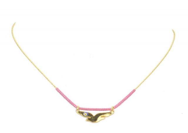 COLLAR FINO PALOMA OJO ROSA