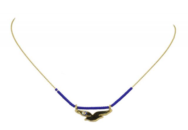 COLLAR FINO PALOMA OJO AZUL