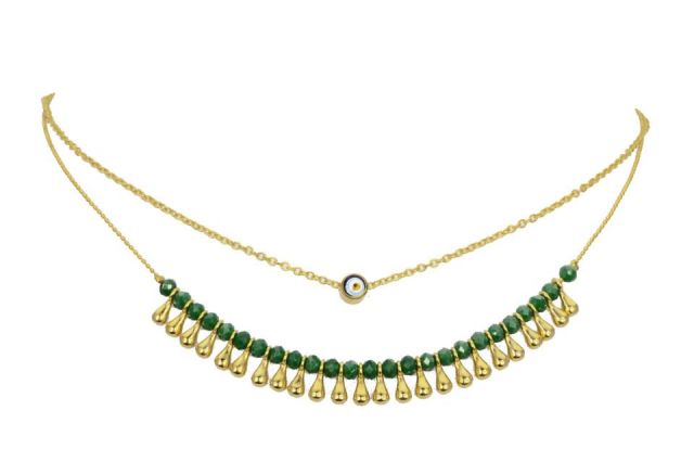 COLLAR FINO 2V. LAG. COLG. VERDE