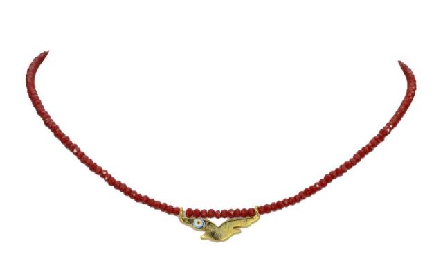 COLLAR BOLAS COM. PALOMA OJ ROJO