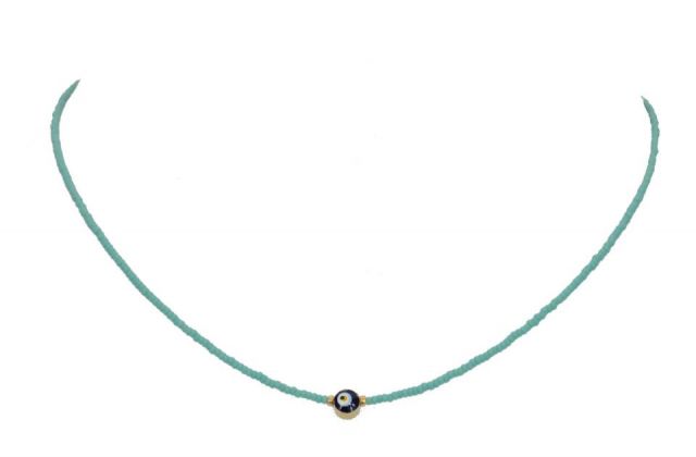 COLLAR XS OJO BEADS TURQUESA