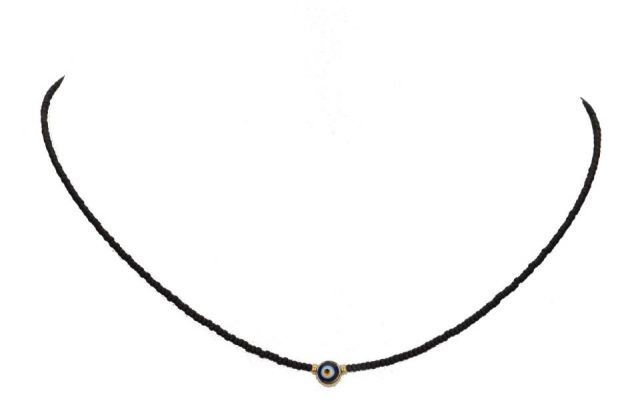 COLLAR XS OJO BEADS NEGRO