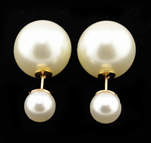 PENDIENTES BOLA + BOLITA PERLA