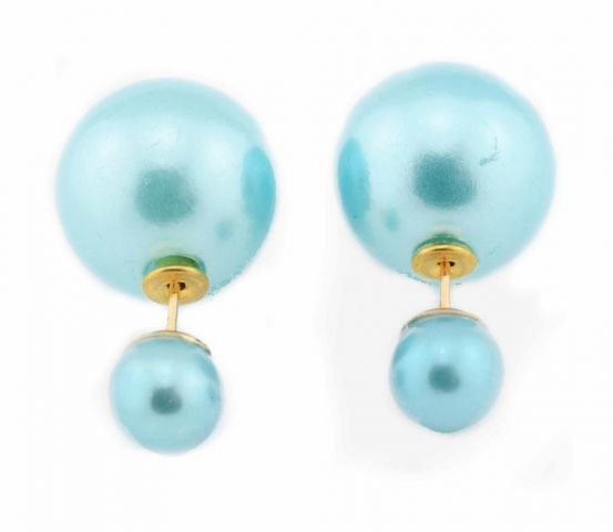 PENDIENTES BOLA + BOLITA VERDE