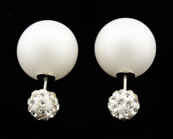 PENDIENTES BOLA + BRILLITOS BLA