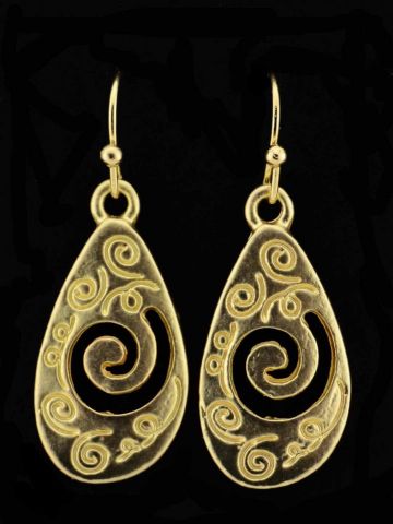 PENDIENTES OVAL COLG. ESPIRAL DORADO