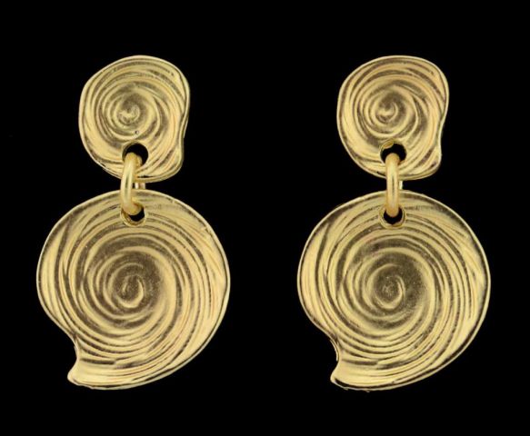 PENDIENTES 2 CIRC. ESPIRAL GRAB DORADO