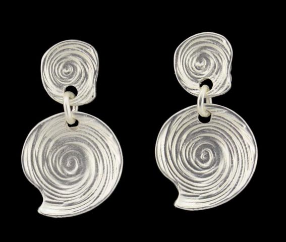 PENDIENTES 2 CIRC. ESPIRAL GRAB PLATEADO