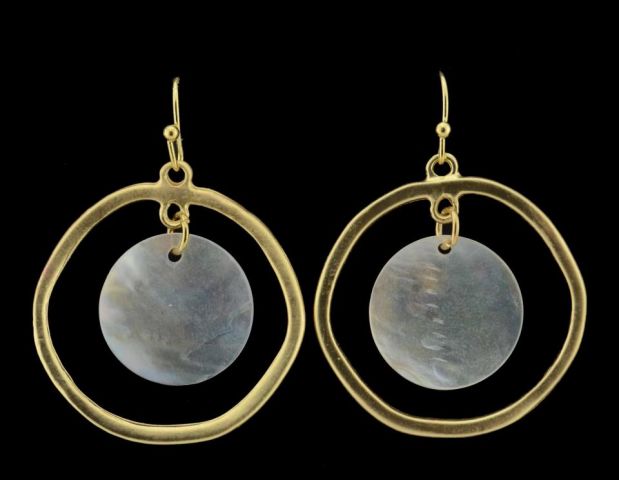 PENDIENTES CIRC. HUECO SHELL CO DORADO
