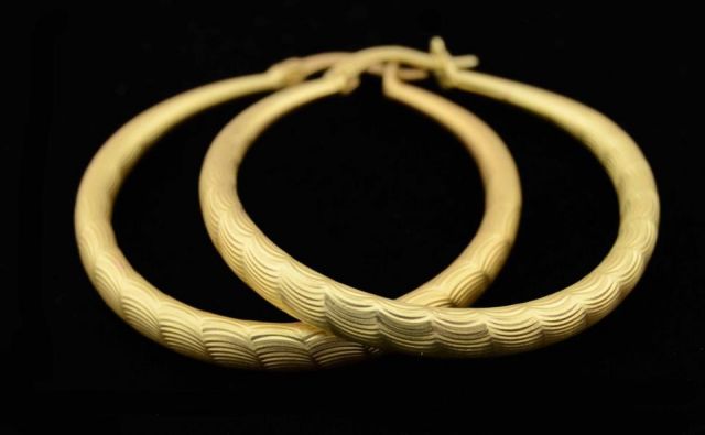 PENDIENTES AROS GRAB. MAT. RDO. DORADO