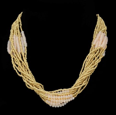 COLLAR BEADS SEMILARGO DORADO