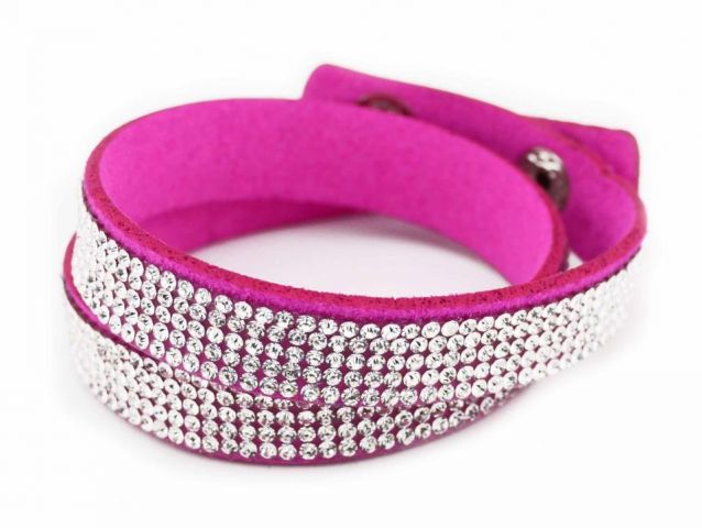PULSERA 2 VUELT. TODO STRASS ROSA
