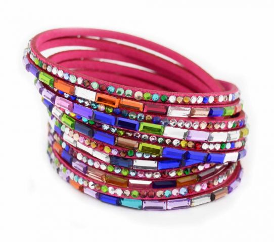 PULSERA RAJ. MULTICOLOR ROSA