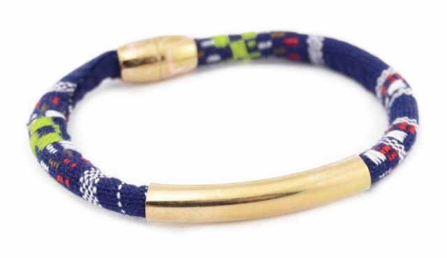 PULSERA NEPAL TUBO ALARGADO AZUL