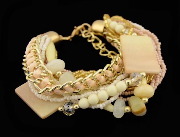 PULSERA MIX PASTILLA NACAR CRUDO