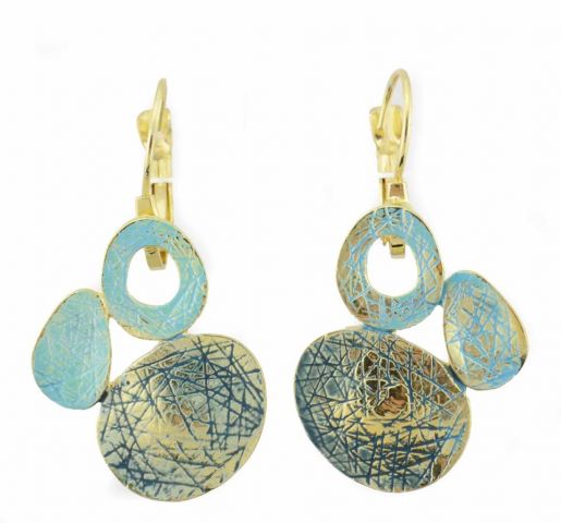 PENDIENTES ENVEJECIDO HILADO AZUL