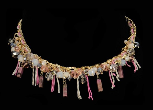 COLLAR CRYSTAL LLUVIA ROSA