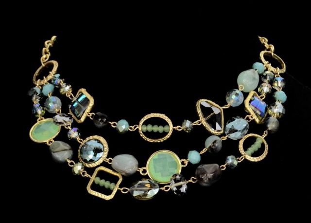 COLLAR 3 VUELTAS CRYS VERDE