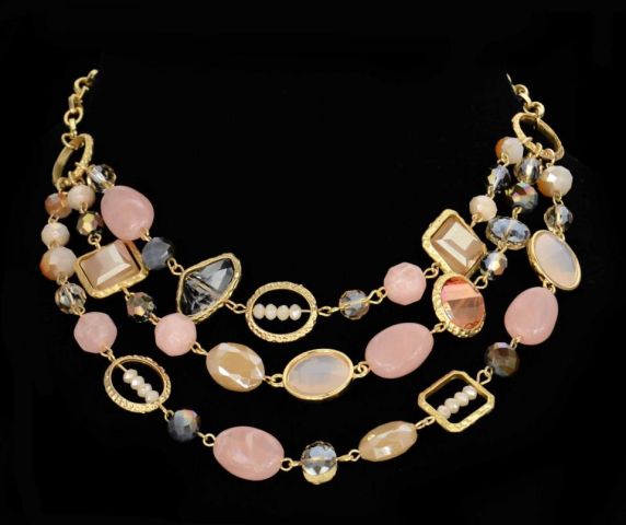 COLLAR 3 VUELTAS CRYS ROSA