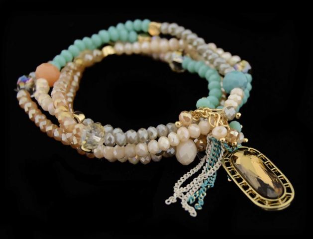 PULSERA 4 VUELTAS AZUL