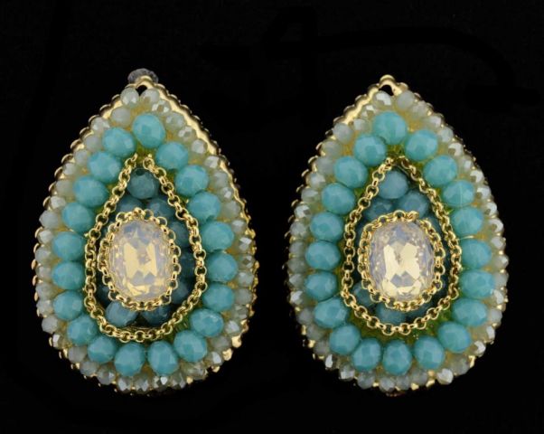 PENDIENTES LAGRIMA BIG POST VERDE