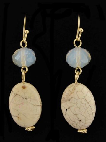 PENDIENTES PIEDRA NAT.+ BOLA CR NATURAL