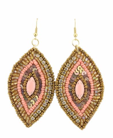 PENDIENTES LAGRIMA OVAL GRANDE SALMON