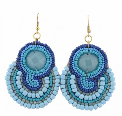 PENDIENTES CIRCULO ENCLAUS AZUL