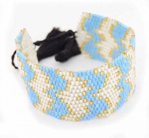 PULSERA BEADS BRILLO G. BLANCO