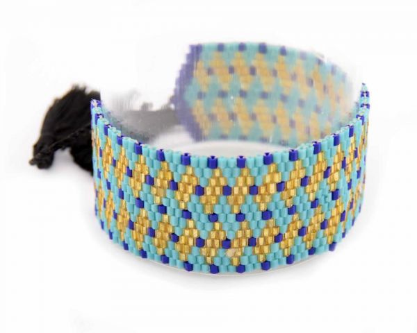 PULSERA BEADS BRILLO G. AZUL