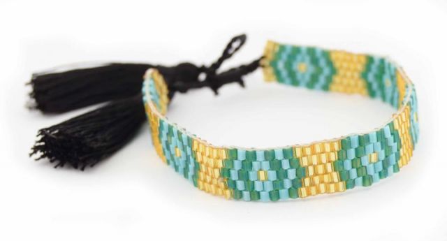 PULSERA BEADS BRILLO P. AZUL