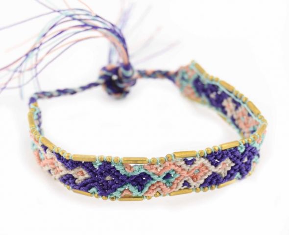 PULSERA FABRIC CADENA MORADO