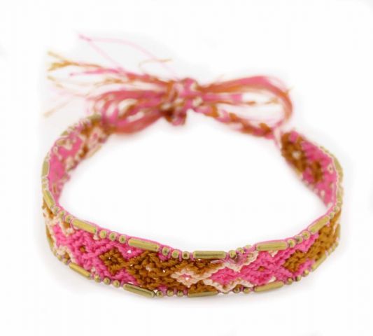 PULSERA FABRIC CADENA ROSA