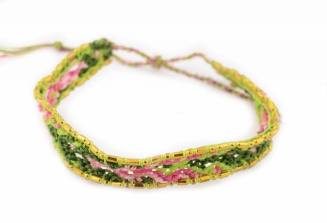 PULSERA FABRIC CADENA VERDE